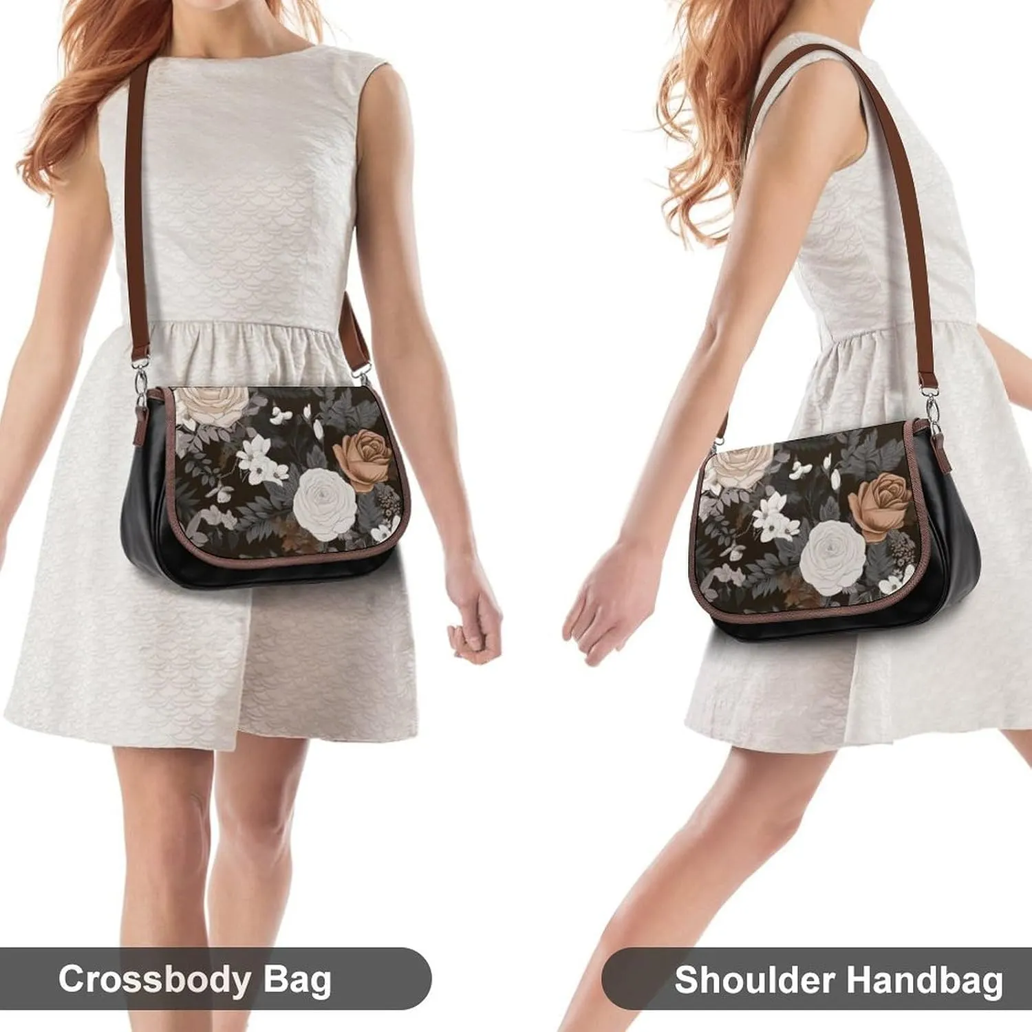 Women's Bag Pumpkin Pattern Adjustable Shoulder Strap Shoulder Bag Multi-Pocket Magic Buckle Crossbody Bag