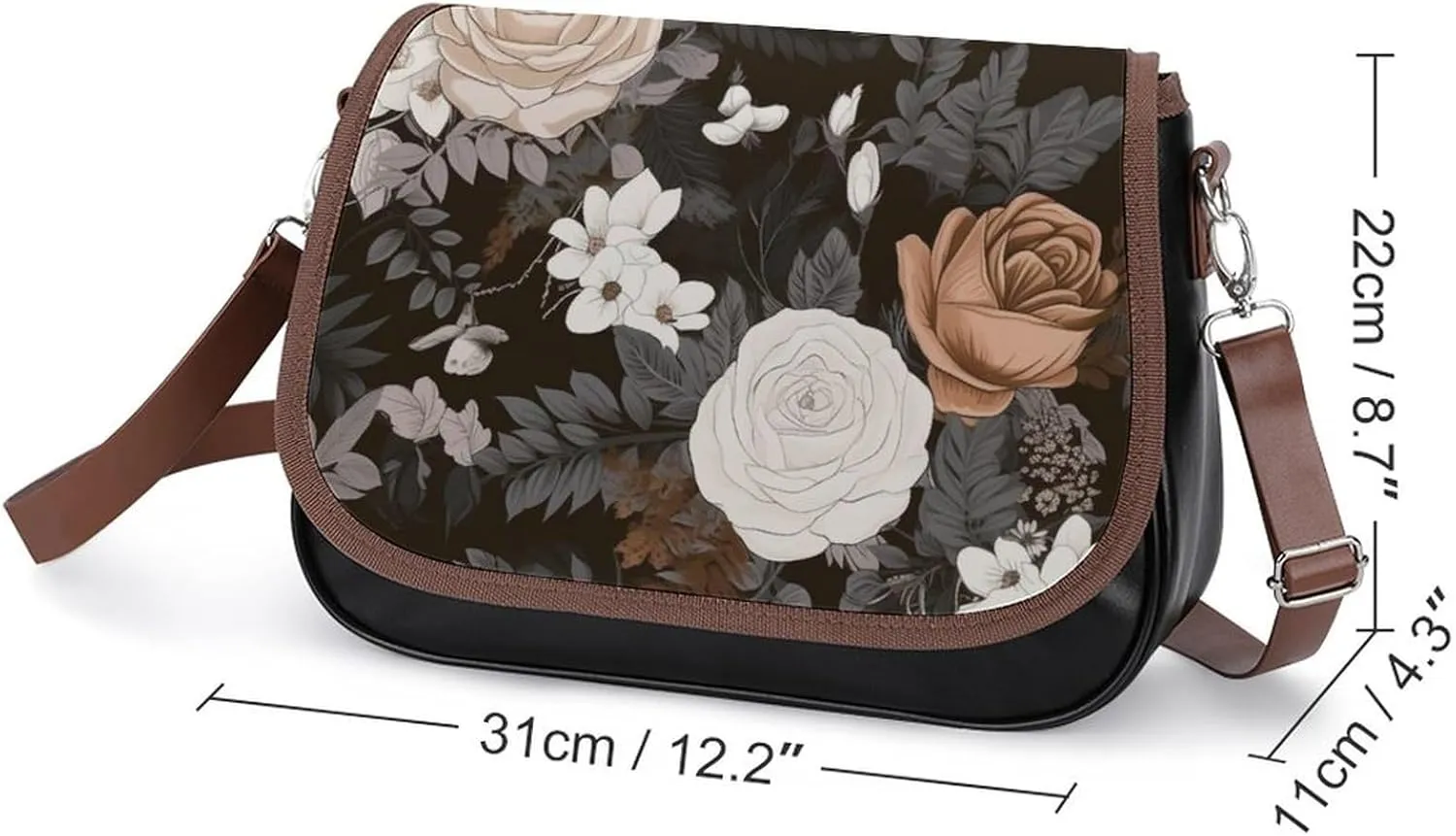 Women's Bag Pumpkin Pattern Adjustable Shoulder Strap Shoulder Bag Multi-Pocket Magic Buckle Crossbody Bag