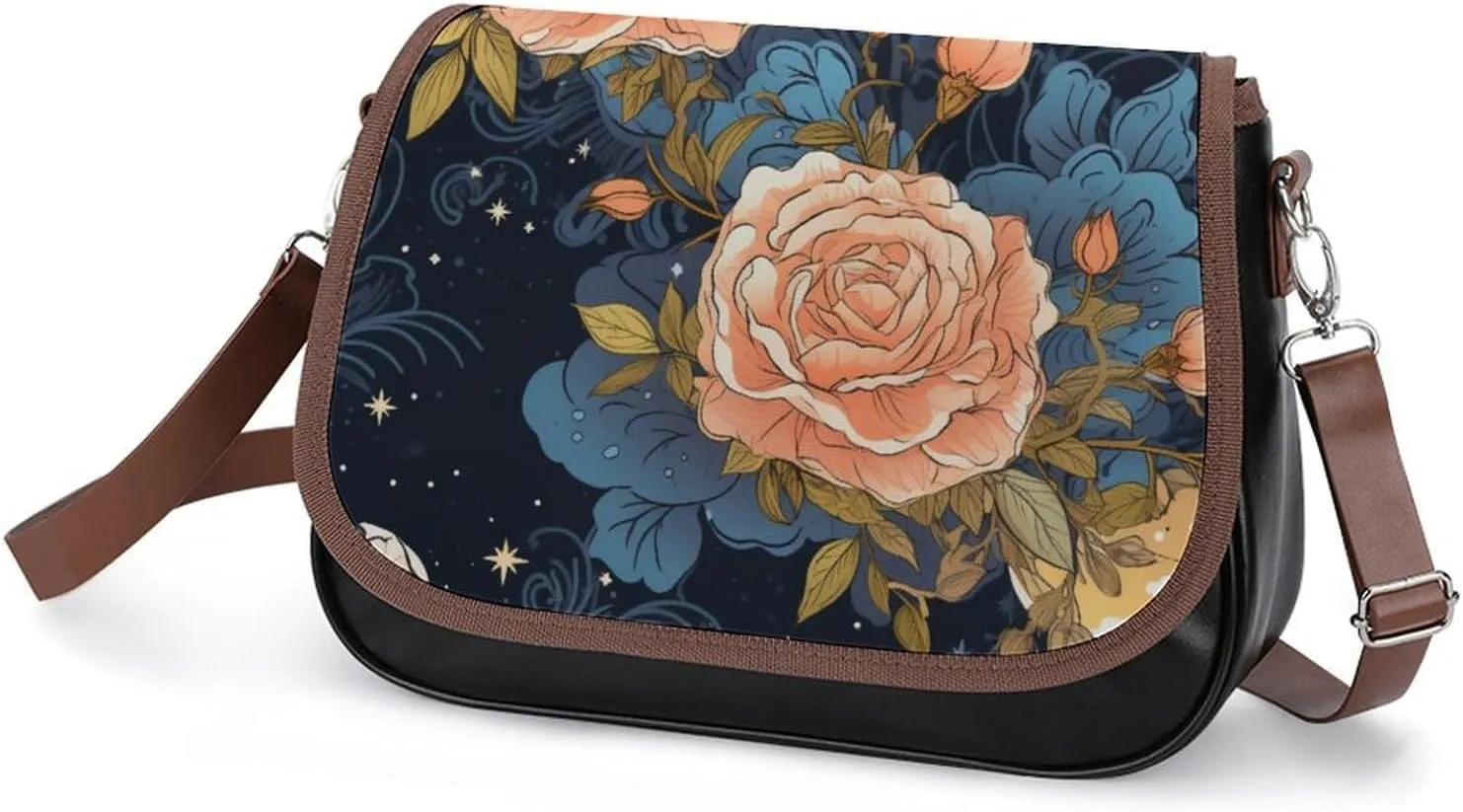 Women's Bag Pumpkin Pattern Adjustable Shoulder Strap Shoulder Bag Multi-Pocket Magic Buckle Crossbody Bag