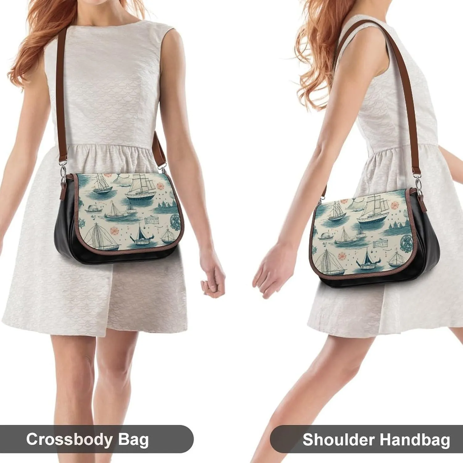Women's Bag Pumpkin Pattern Adjustable Shoulder Strap Shoulder Bag Multi-Pocket Magic Buckle Crossbody Bag