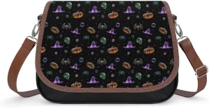 Women's Bag Pumpkin Pattern Adjustable Shoulder Strap Shoulder Bag Multi-Pocket Magic Buckle Crossbody Bag