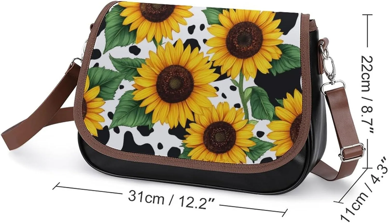 Womens Casual Crossbody Bag, Small PU Leather Shoulder Bag Travel Messenger Bags