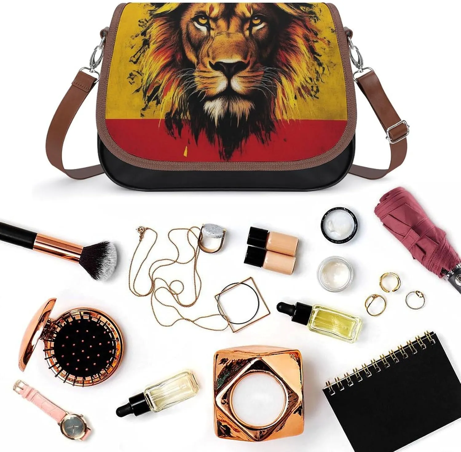 Womens Casual Crossbody Bag, Small PU Leather Shoulder Bag Travel Messenger Bags