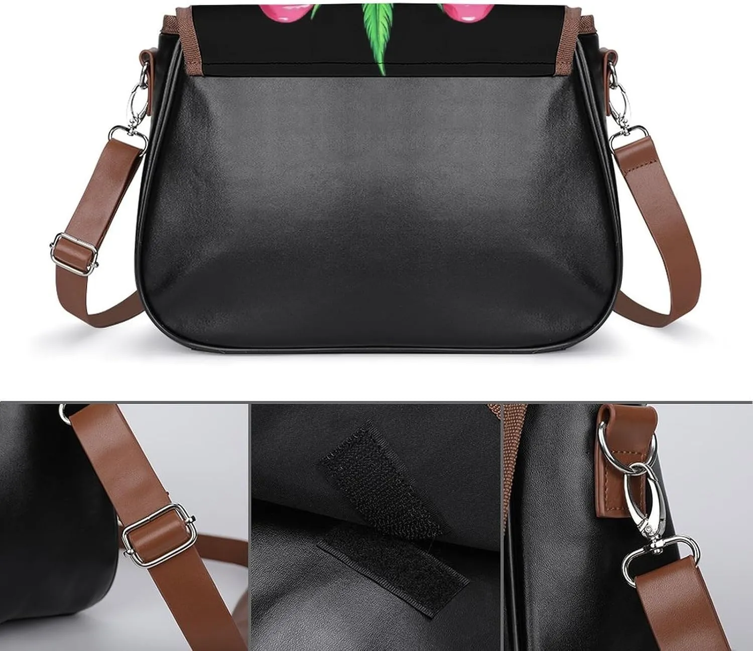 Womens Casual Crossbody Bag, Small PU Leather Shoulder Bag Travel Messenger Bags