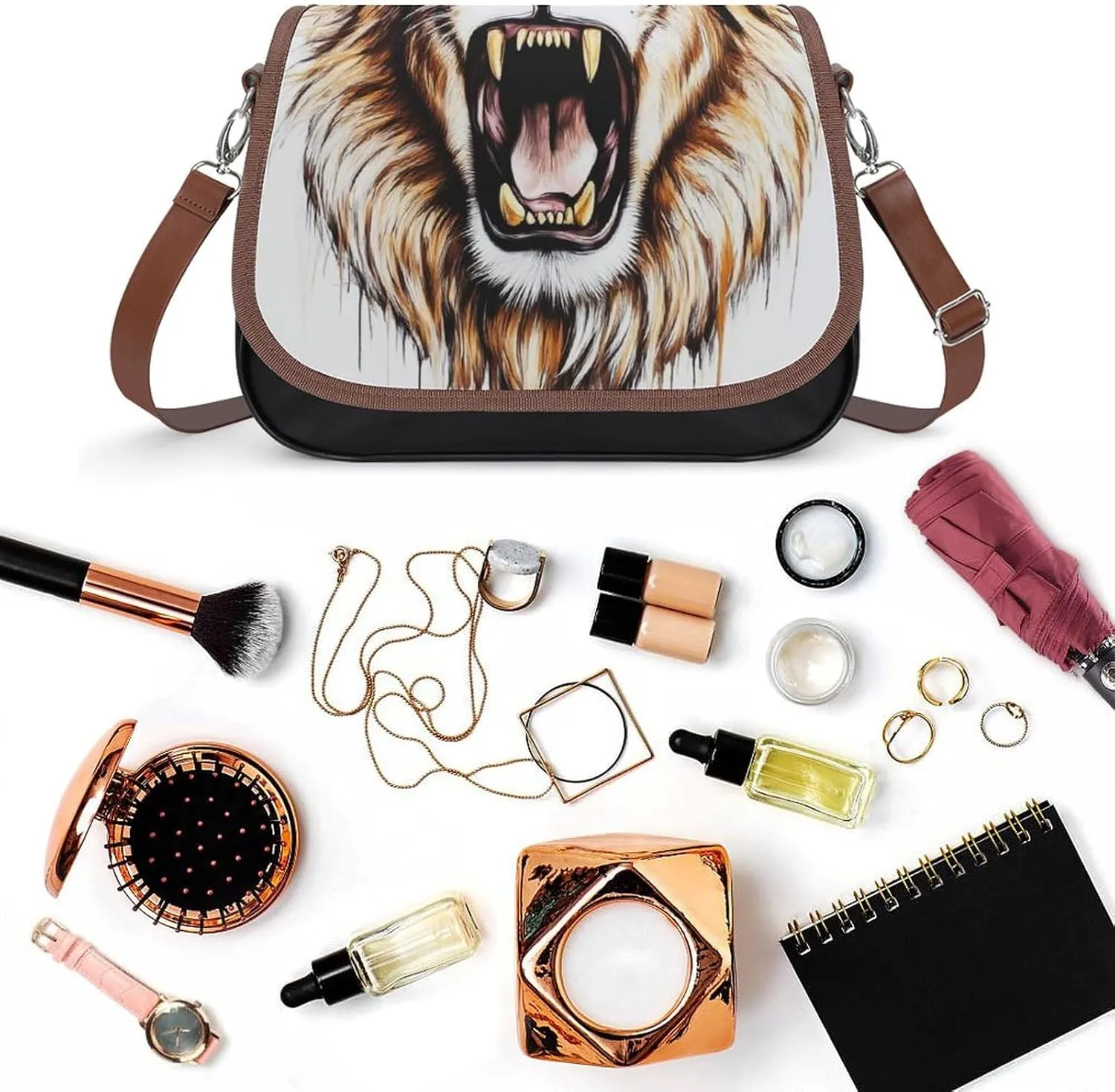 Womens Casual Crossbody Bag, Small PU Leather Shoulder Bag Travel Messenger Bags