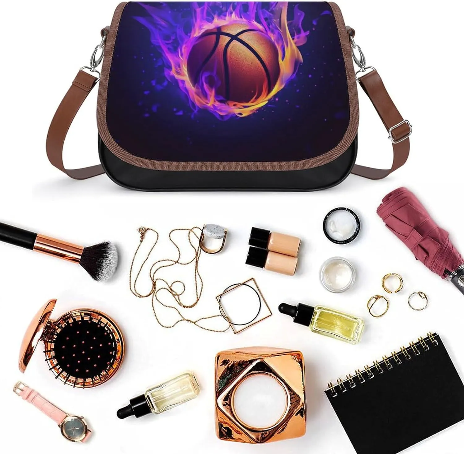 Womens Casual Crossbody Bag, Small PU Leather Shoulder Bag Travel Messenger Bags