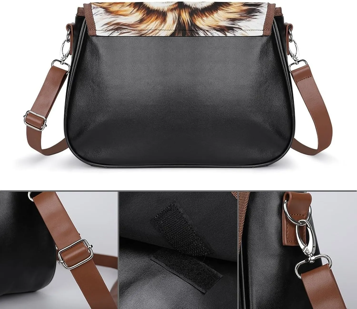 Womens Casual Crossbody Bag, Small PU Leather Shoulder Bag Travel Messenger Bags