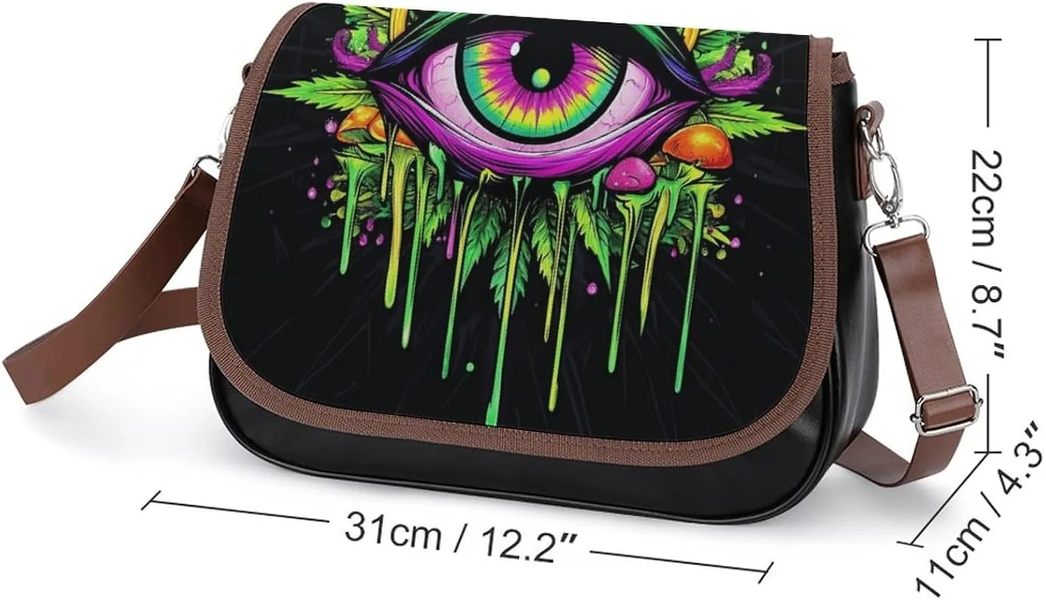 Womens Casual Crossbody Bag, Small PU Leather Shoulder Bag Travel Messenger Bags
