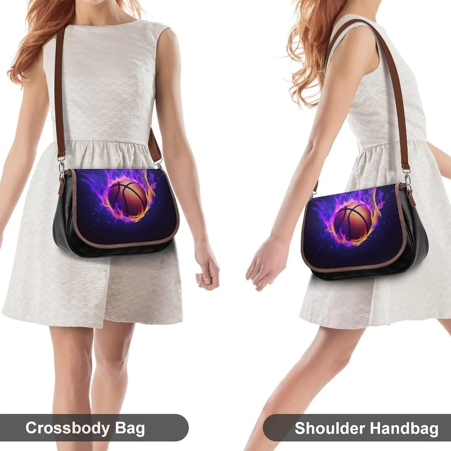 Womens Casual Crossbody Bag, Small PU Leather Shoulder Bag Travel Messenger Bags