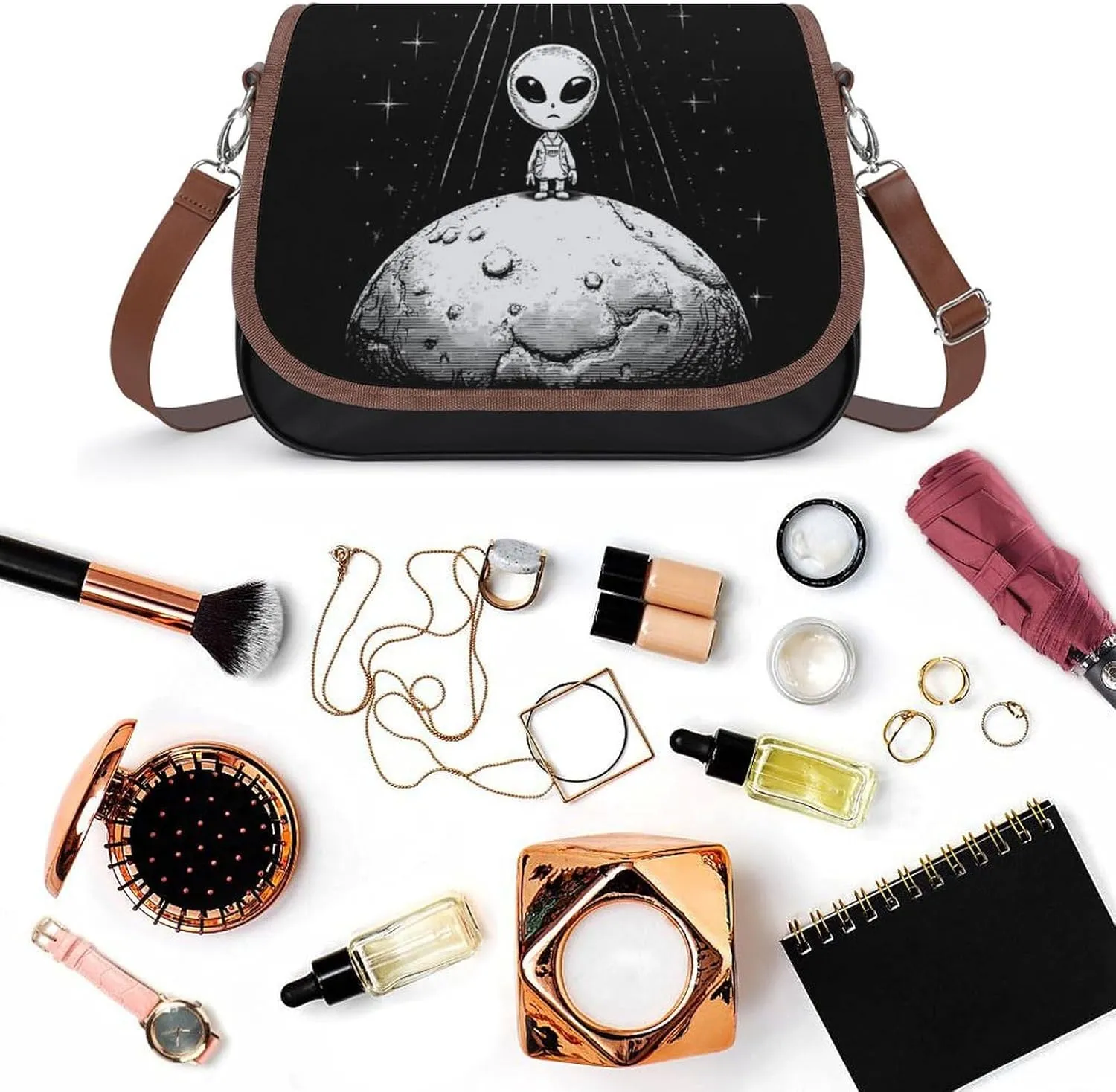 Womens Casual Crossbody Bag, Small PU Leather Shoulder Bag Travel Messenger Bags