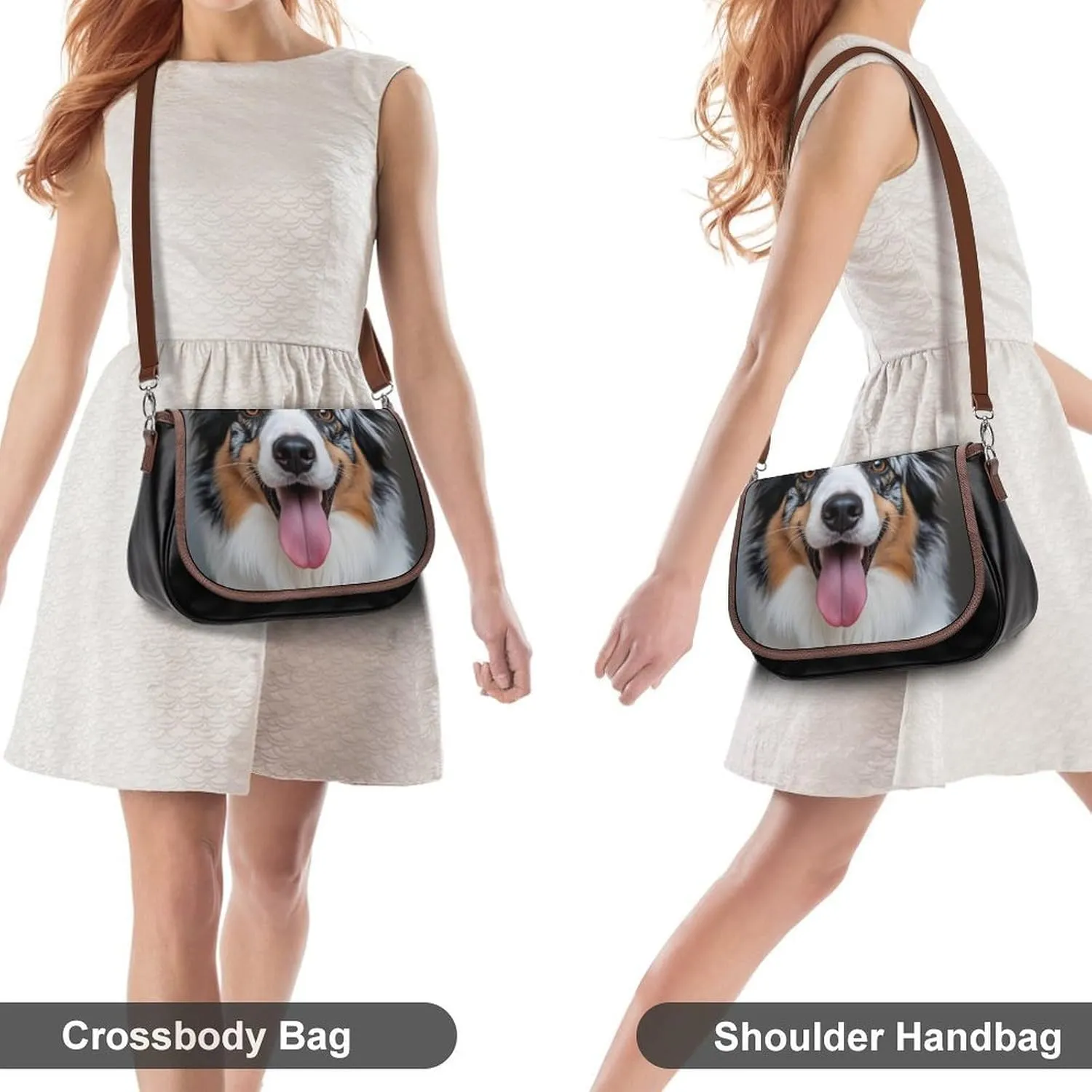 Womens Casual Crossbody Bag, Small PU Leather Shoulder Bag Travel Messenger Bags