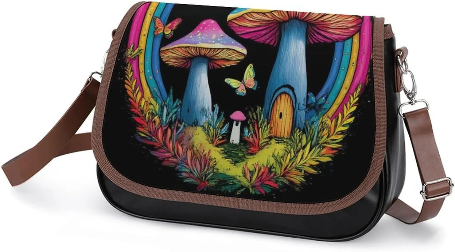 Womens Casual Crossbody Bag, Small PU Leather Shoulder Bag Travel Messenger Bags