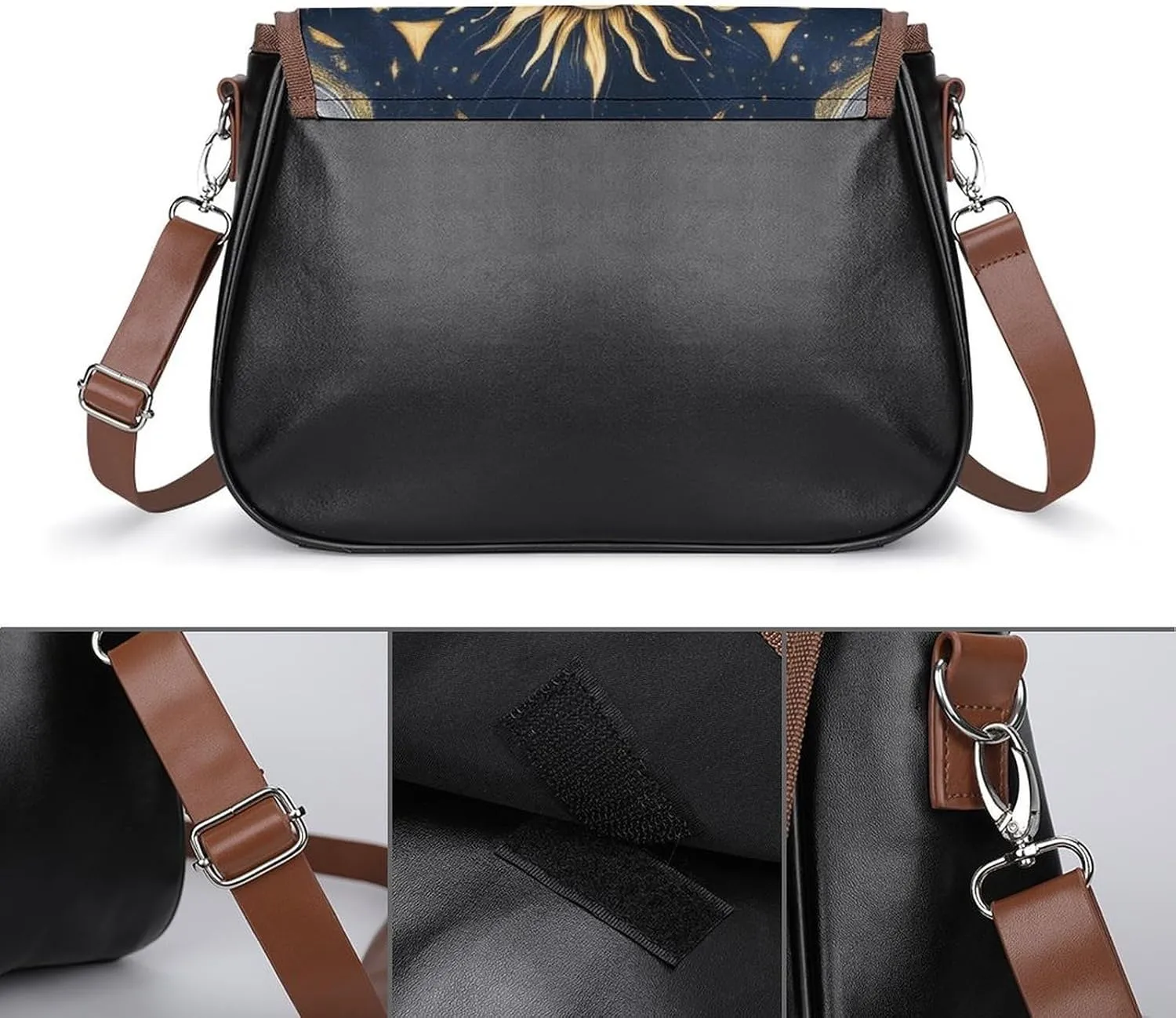 Womens Casual Crossbody Bag, Small PU Leather Shoulder Bag Travel Messenger Bags