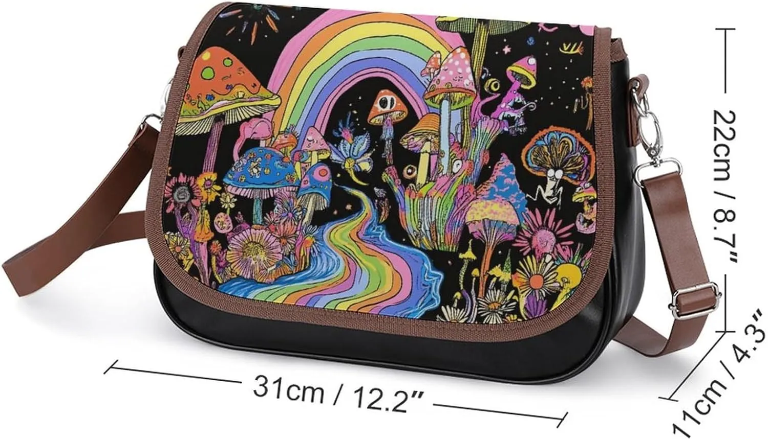 Womens Casual Crossbody Bag, Small PU Leather Shoulder Bag Travel Messenger Bags