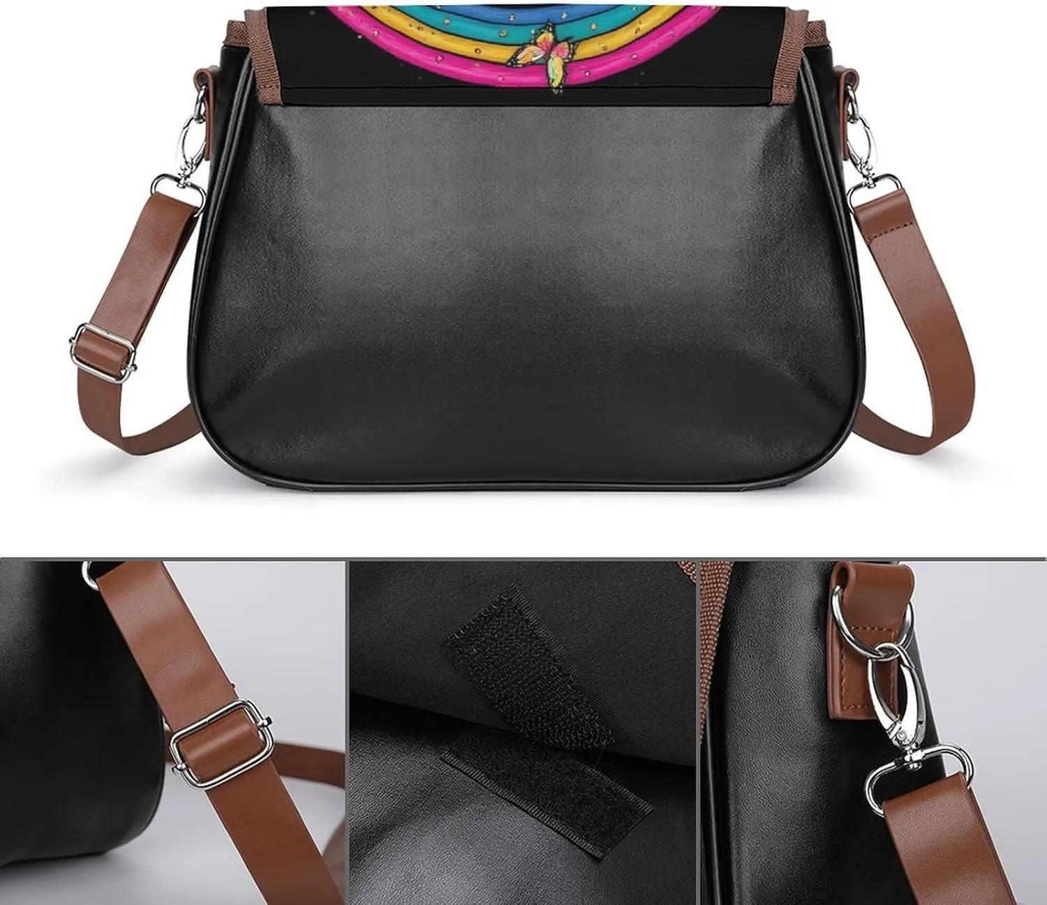 Womens Casual Crossbody Bag, Small PU Leather Shoulder Bag Travel Messenger Bags