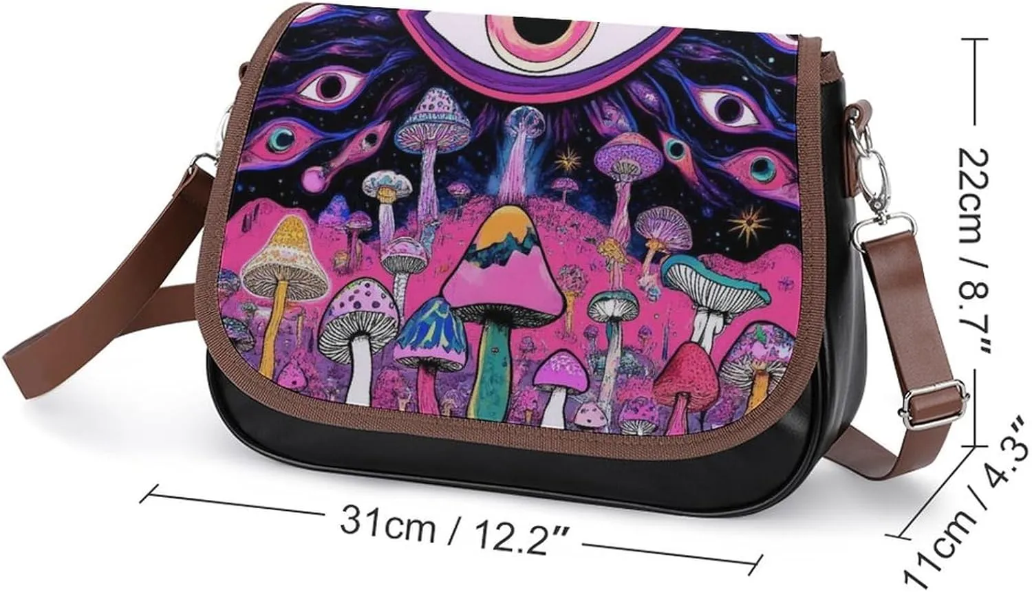 Womens Casual Crossbody Bag, Small PU Leather Shoulder Bag Travel Messenger Bags