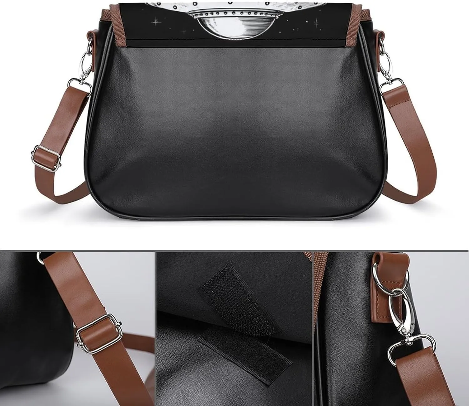 Womens Casual Crossbody Bag, Small PU Leather Shoulder Bag Travel Messenger Bags