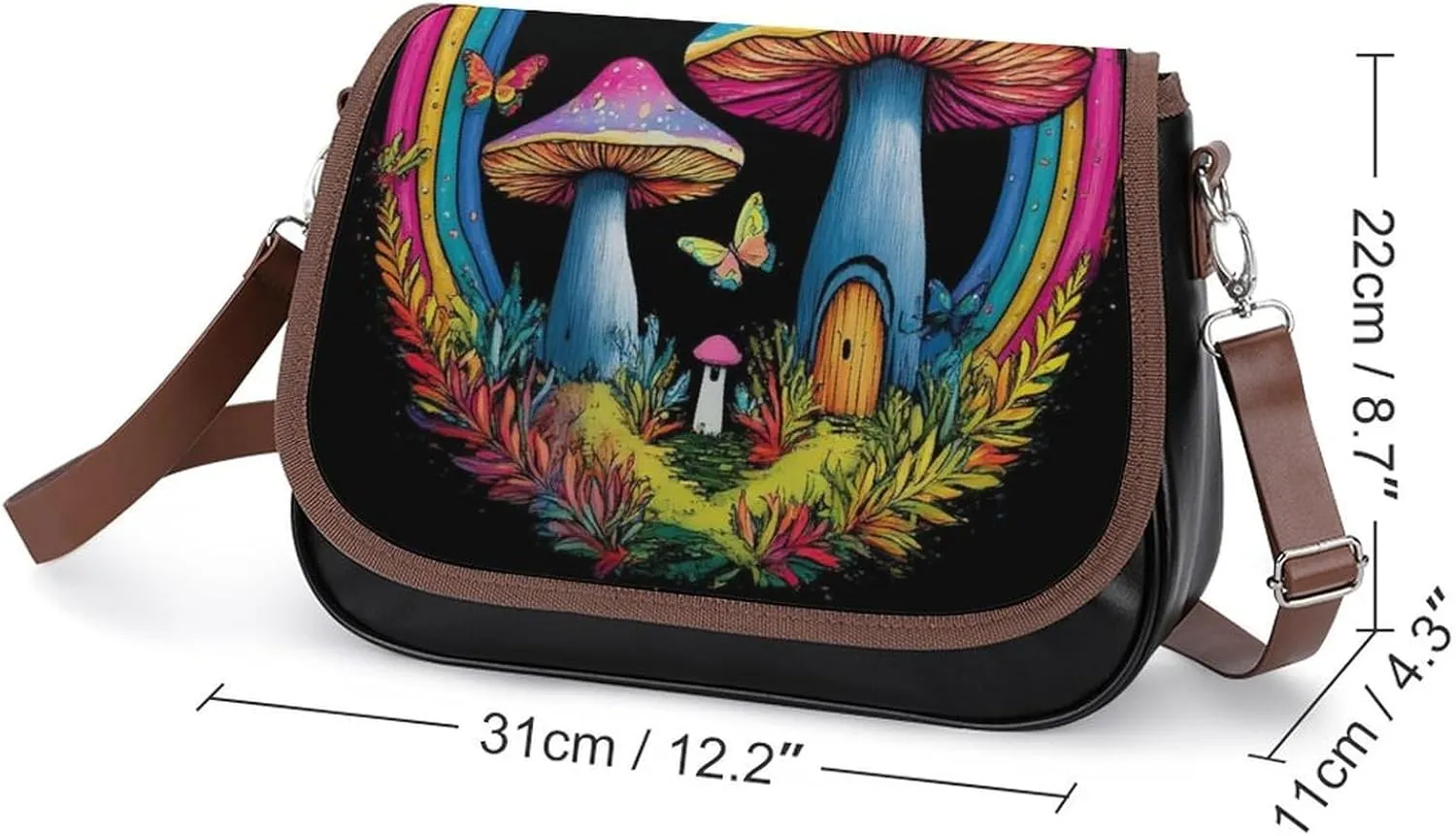 Womens Casual Crossbody Bag, Small PU Leather Shoulder Bag Travel Messenger Bags