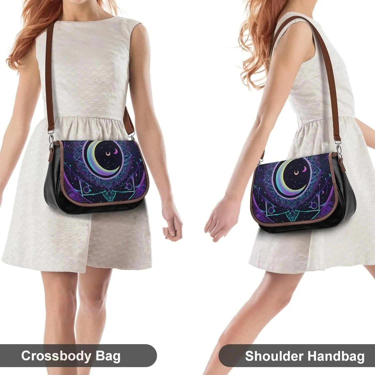 Womens Casual Crossbody Bag, Small PU Leather Shoulder Bag Travel Messenger Bags