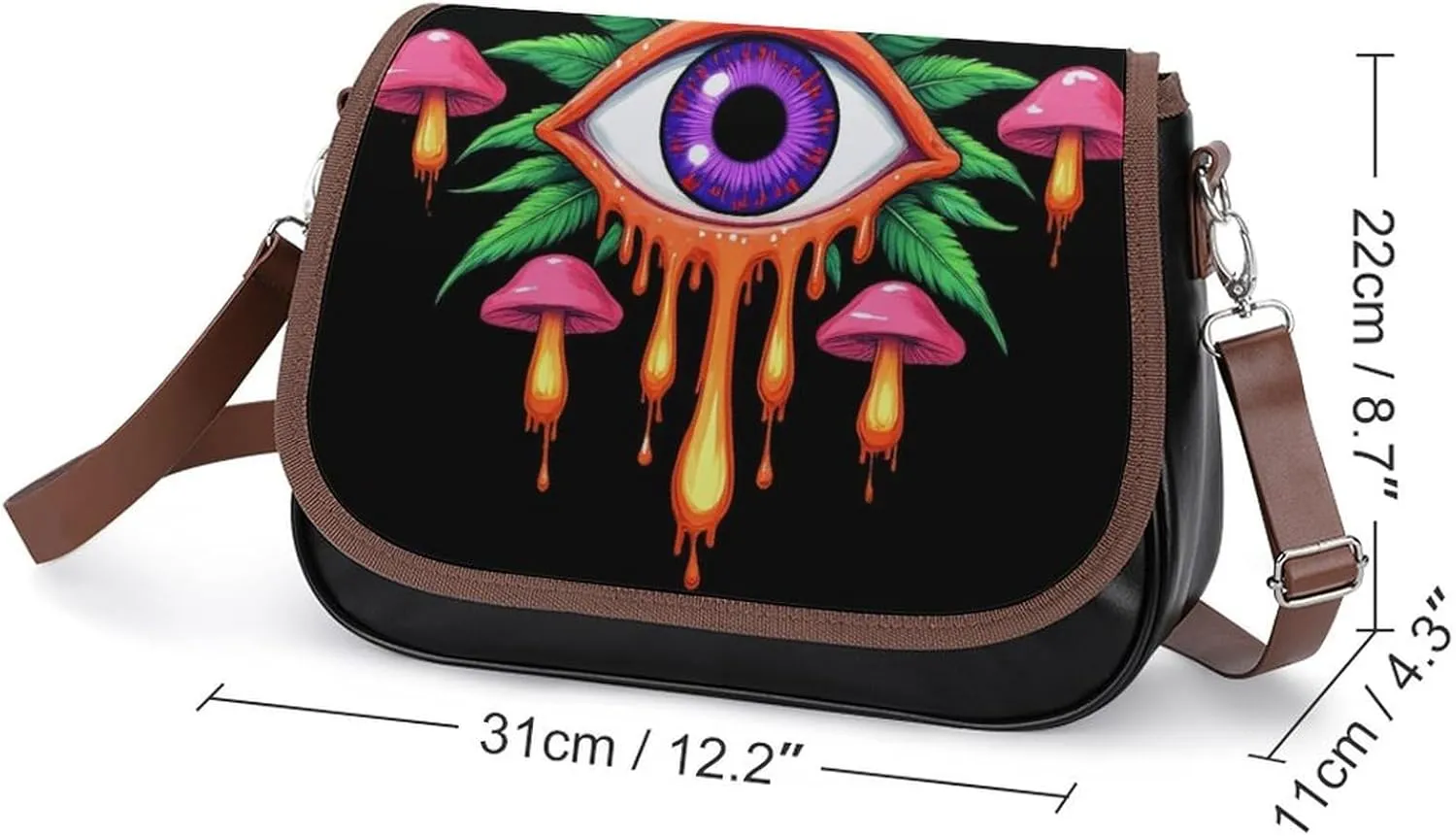 Womens Casual Crossbody Bag, Small PU Leather Shoulder Bag Travel Messenger Bags