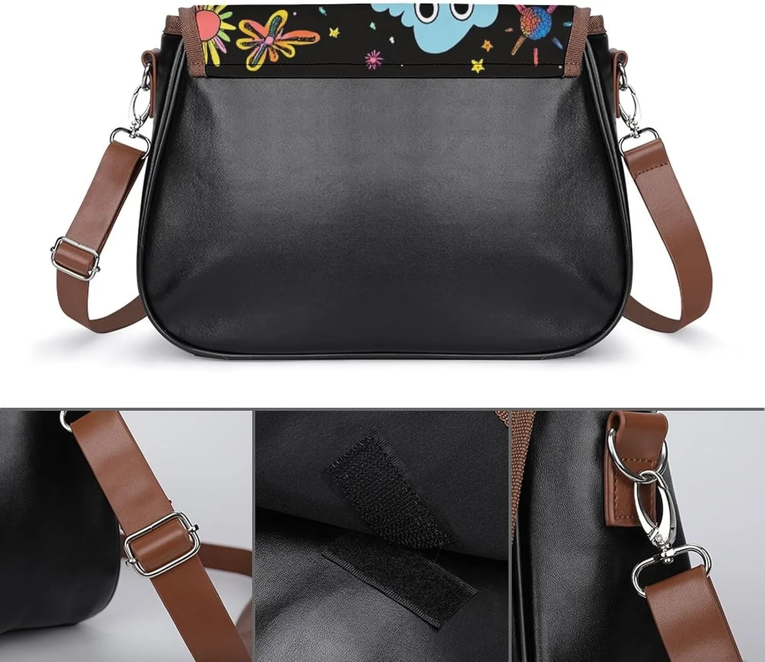 Womens Casual Crossbody Bag, Small PU Leather Shoulder Bag Travel Messenger Bags