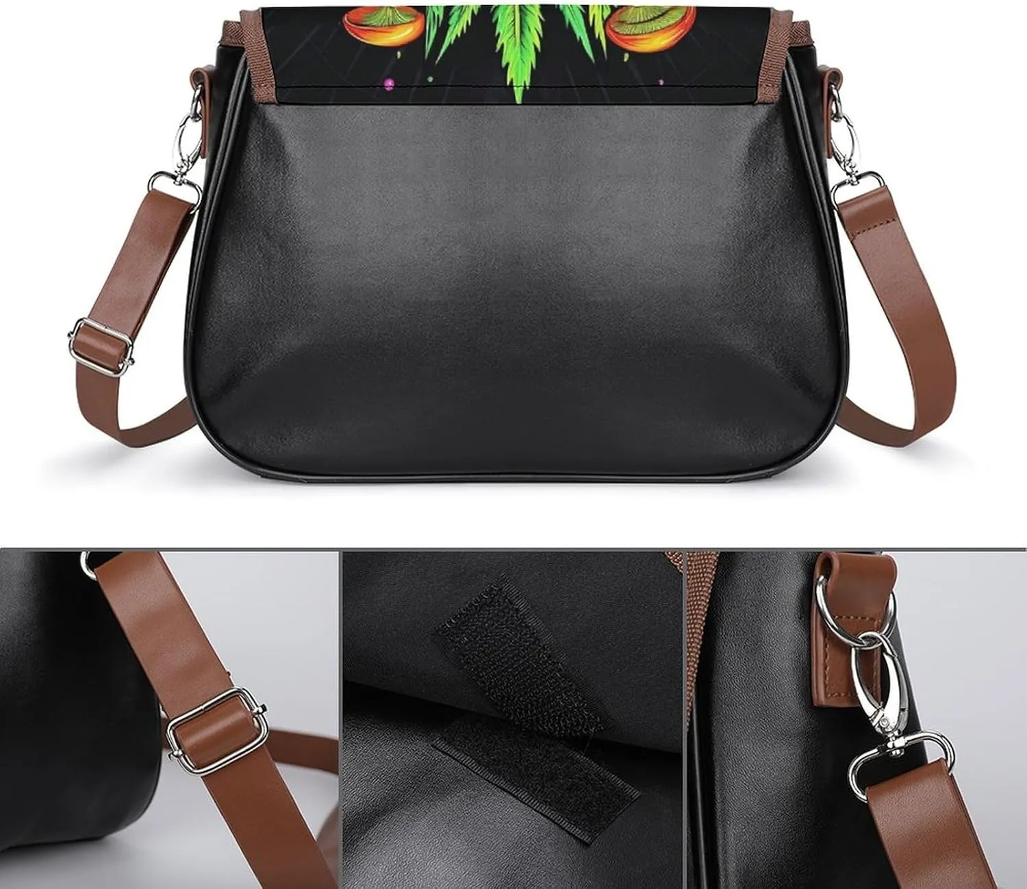Womens Casual Crossbody Bag, Small PU Leather Shoulder Bag Travel Messenger Bags