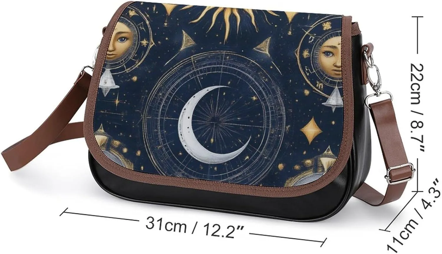 Womens Casual Crossbody Bag, Small PU Leather Shoulder Bag Travel Messenger Bags