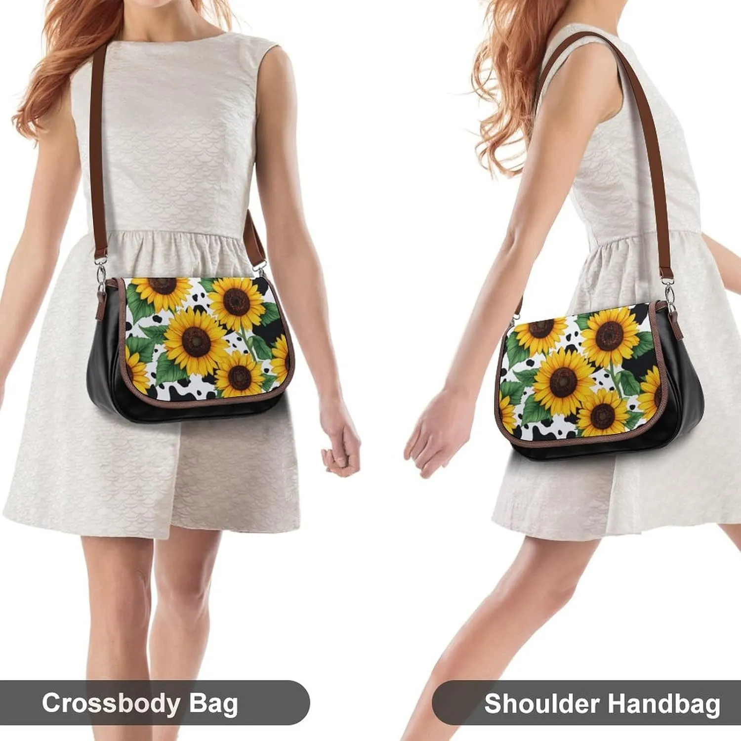 Womens Casual Crossbody Bag, Small PU Leather Shoulder Bag Travel Messenger Bags