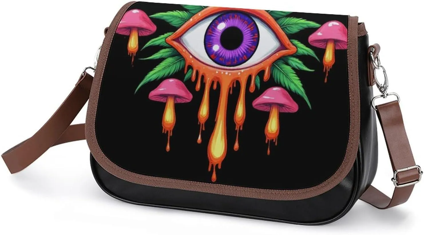 Womens Casual Crossbody Bag, Small PU Leather Shoulder Bag Travel Messenger Bags