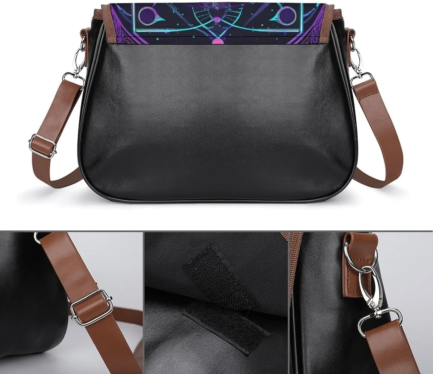 Womens Casual Crossbody Bag, Small PU Leather Shoulder Bag Travel Messenger Bags