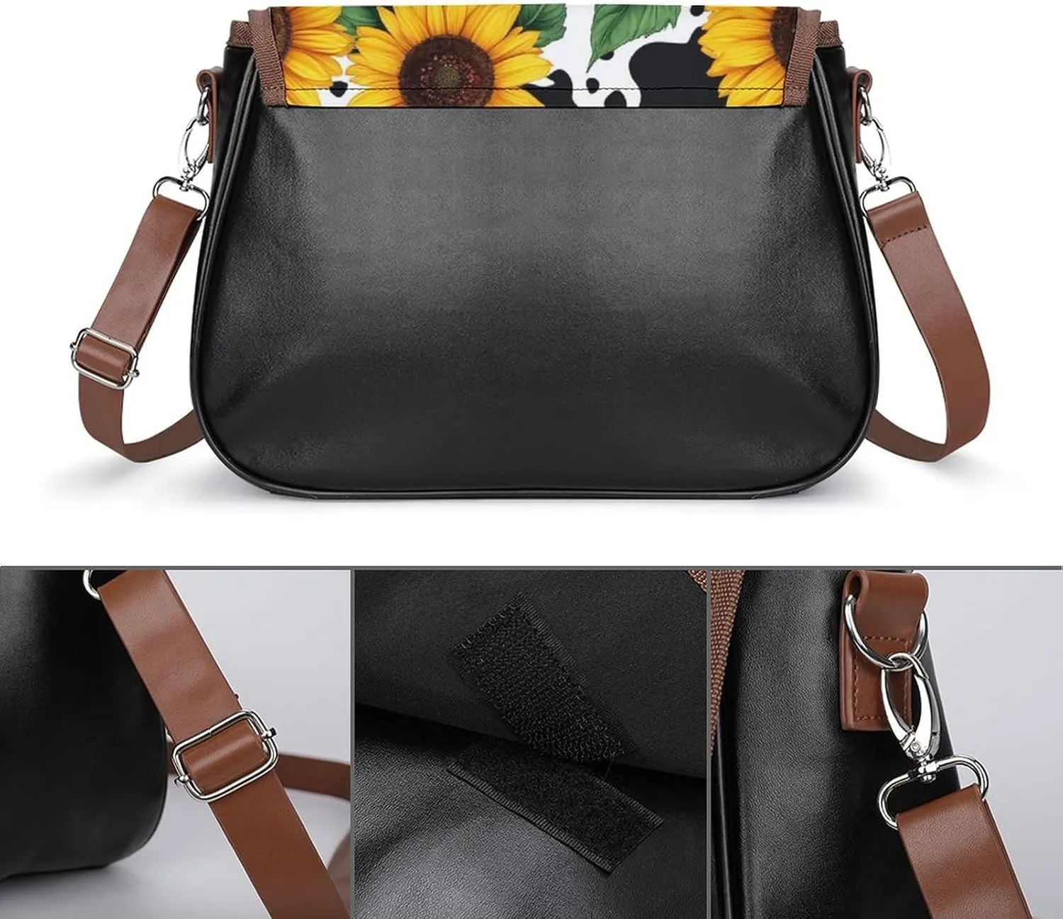 Womens Casual Crossbody Bag, Small PU Leather Shoulder Bag Travel Messenger Bags