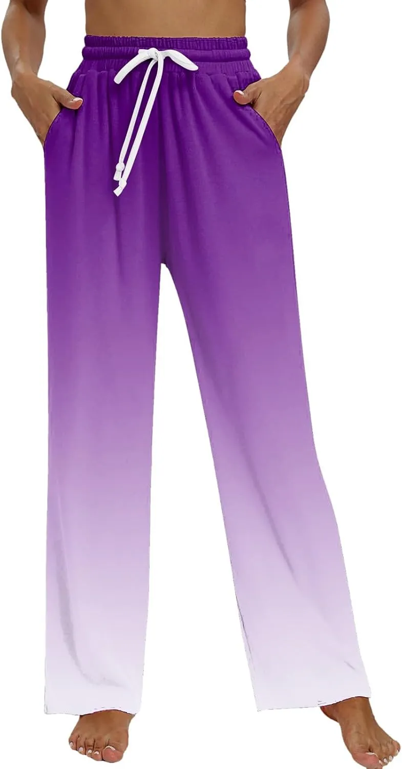 Women's Casual Loose Fit Pants Gym Fitness Outdoor Activitie Sweatpants Elastic Waistband Straight Leg Casual Trouser
