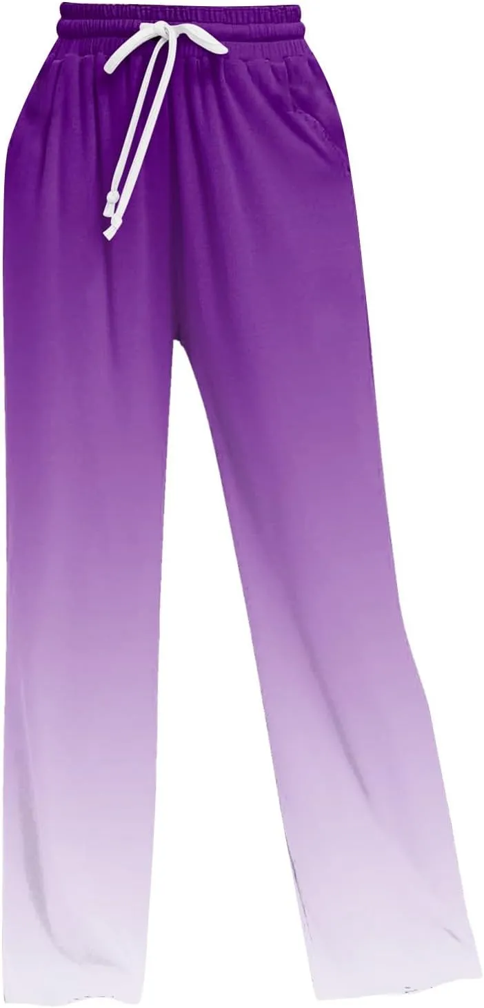 Women's Casual Loose Fit Pants Gym Fitness Outdoor Activitie Sweatpants Elastic Waistband Straight Leg Casual Trouser