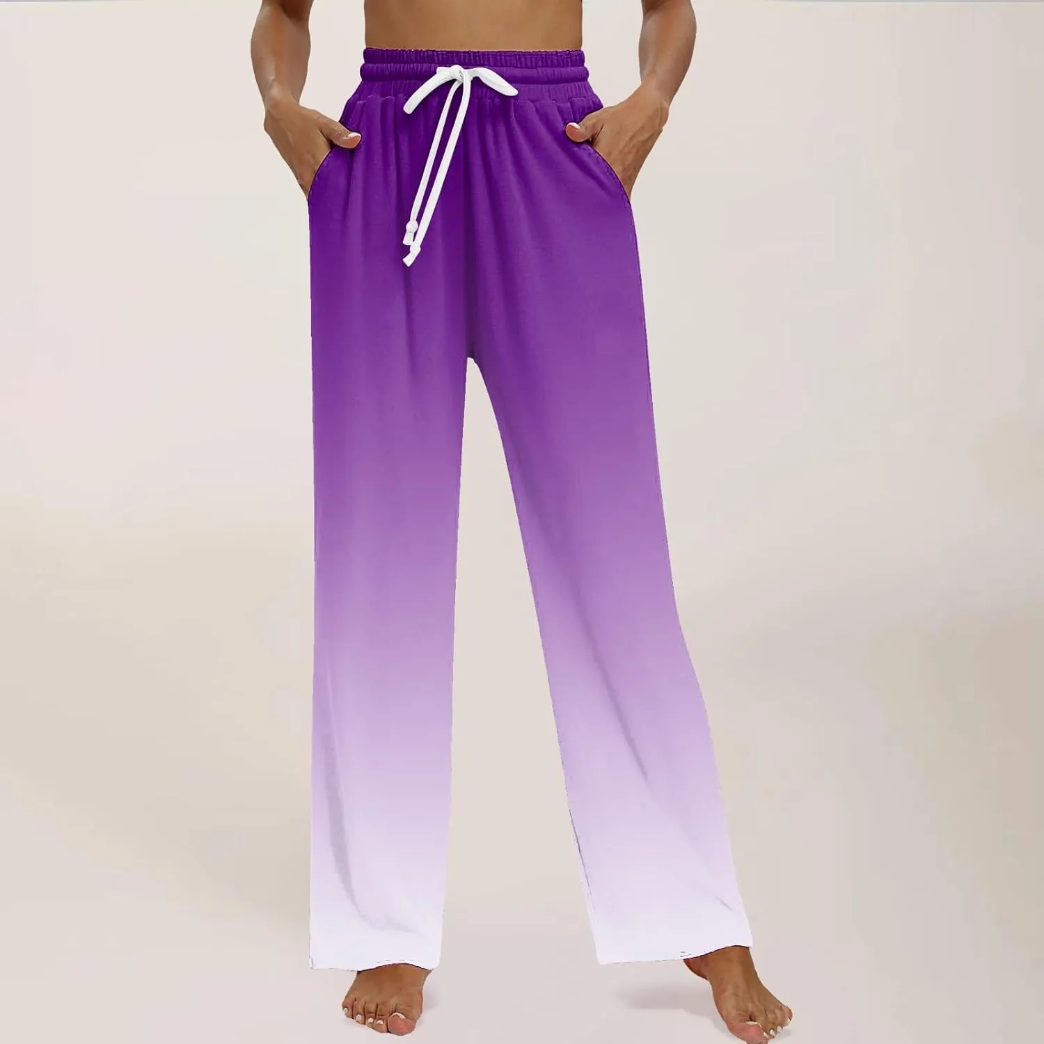 Women's Casual Loose Fit Pants Gym Fitness Outdoor Activitie Sweatpants Elastic Waistband Straight Leg Casual Trouser
