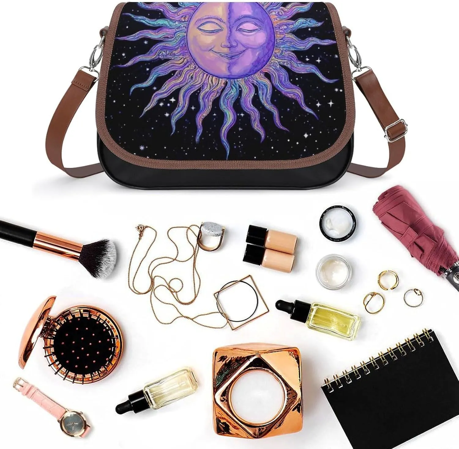 Womens Crossbody Purse Lightweight PU Leather Shoulder Bag Waterproof Messenger Bags