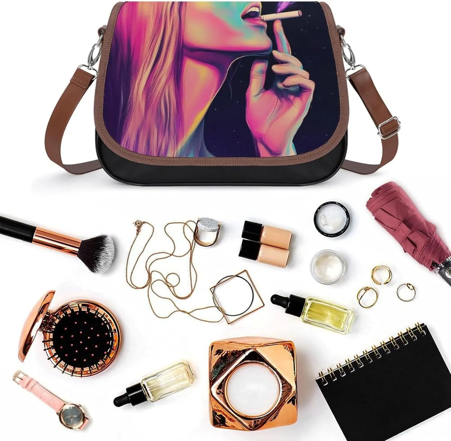 Womens Crossbody Purse Lightweight PU Leather Shoulder Bag Waterproof Messenger Bags