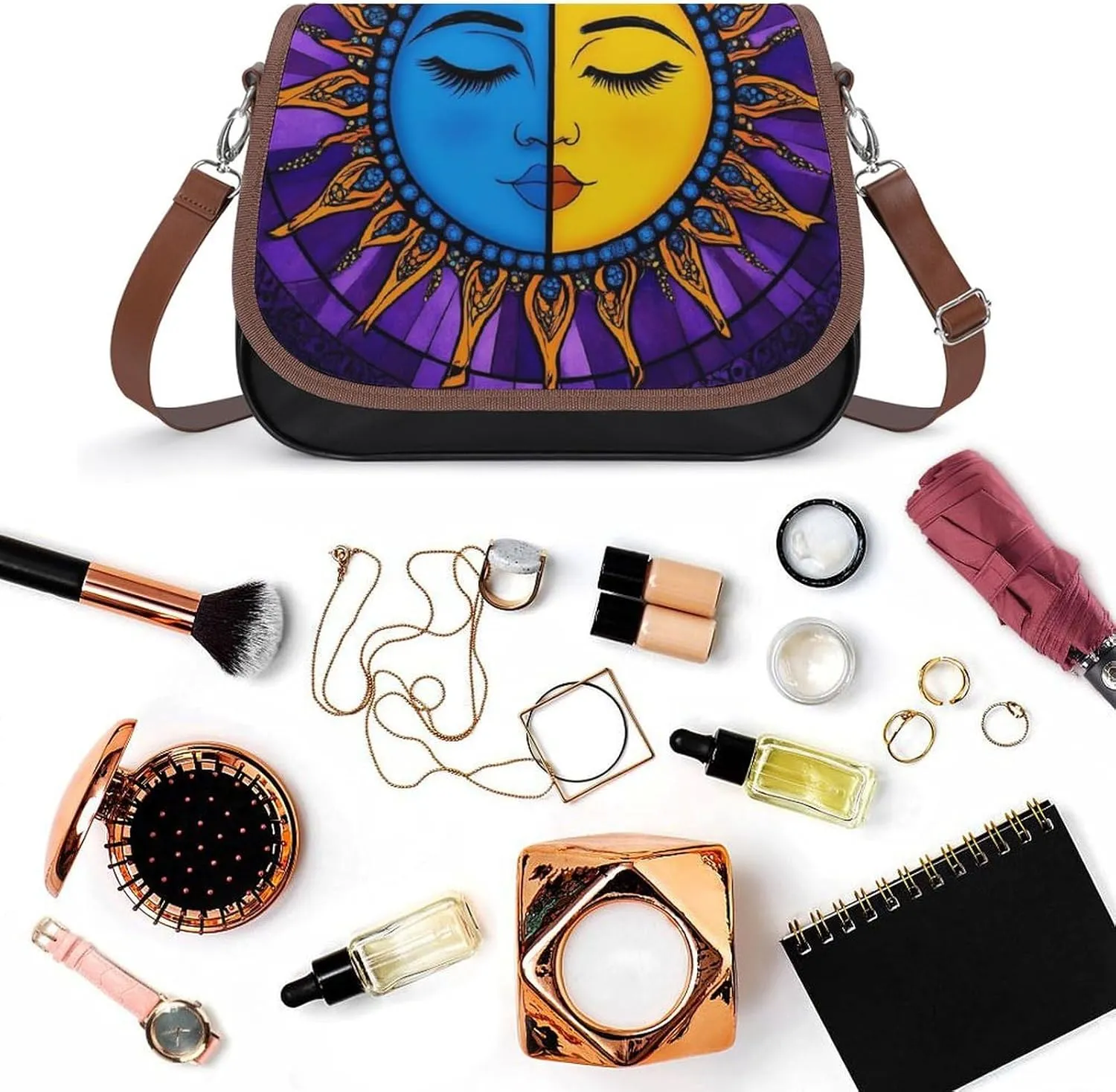 Womens Crossbody Purse Lightweight PU Leather Shoulder Bag Waterproof Messenger Bags