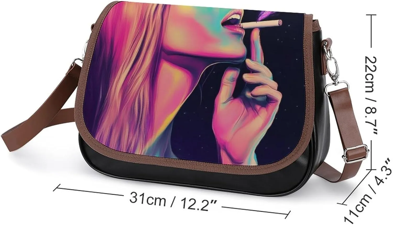 Womens Crossbody Purse Lightweight PU Leather Shoulder Bag Waterproof Messenger Bags