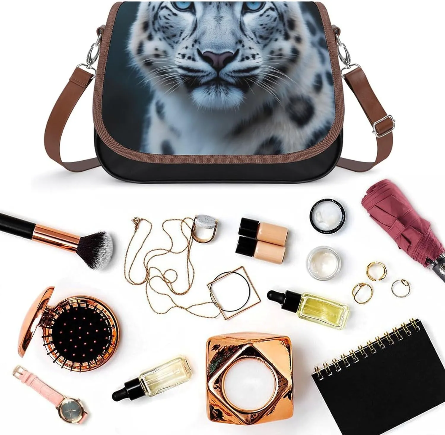 Womens Crossbody Purse Lightweight PU Leather Shoulder Bag Waterproof Messenger Bags