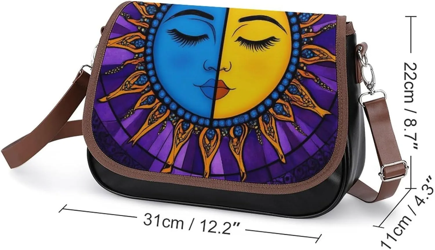 Womens Crossbody Purse Lightweight PU Leather Shoulder Bag Waterproof Messenger Bags
