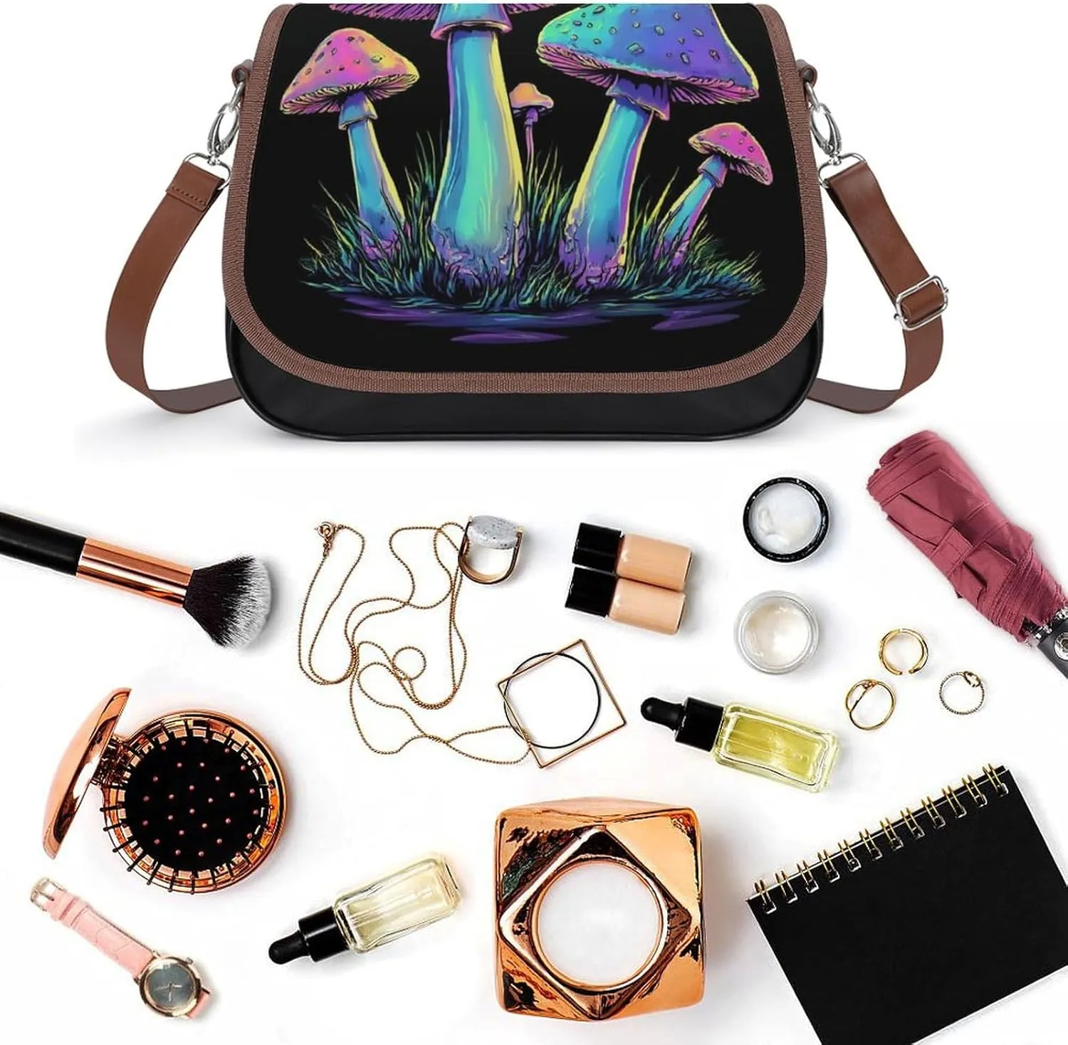 Womens Crossbody Purse Lightweight PU Leather Shoulder Bag Waterproof Messenger Bags