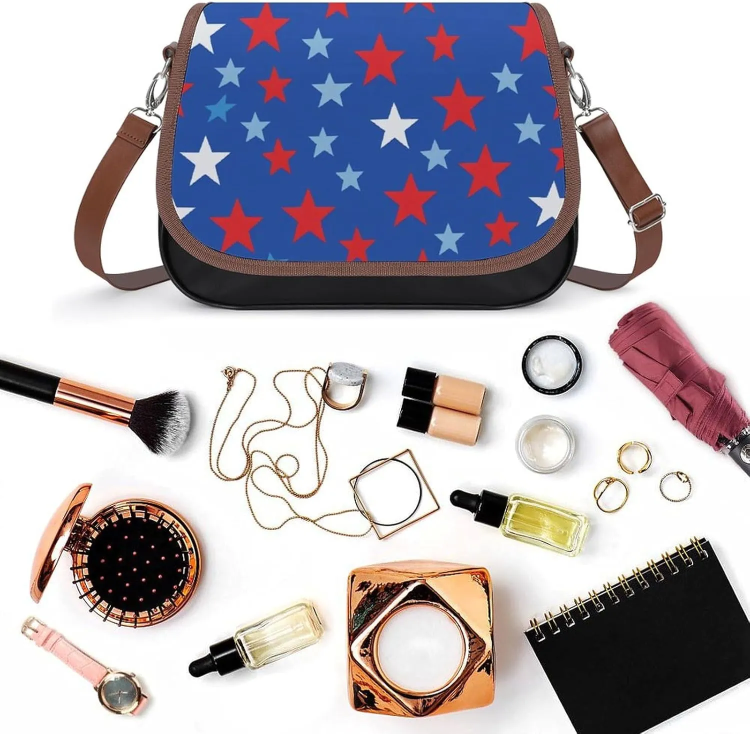 Womens Crossbody Purse Lightweight PU Leather Shoulder Bag Waterproof Messenger Bags