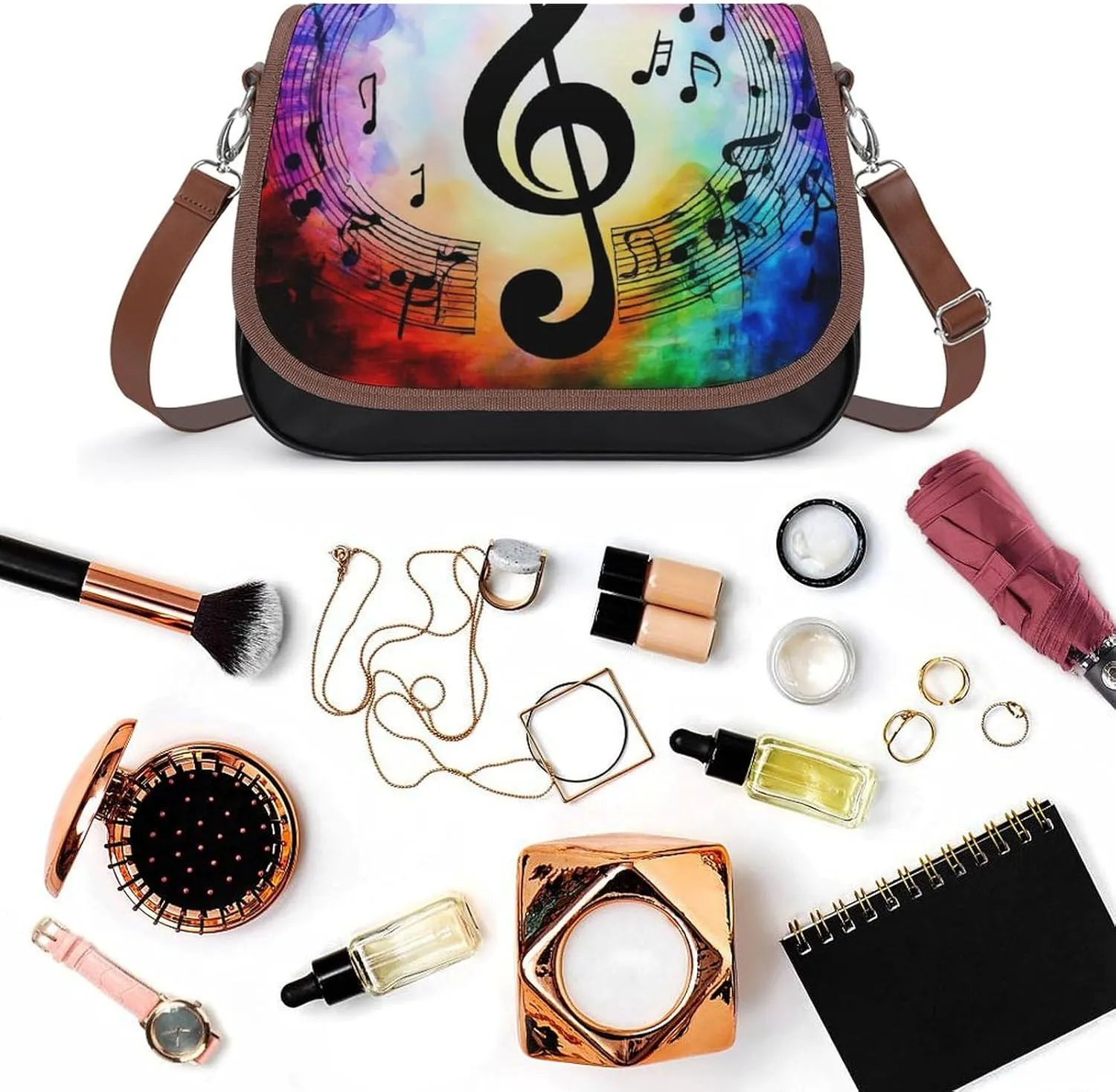 Womens Crossbody Purse Lightweight PU Leather Shoulder Bag Waterproof Messenger Bags