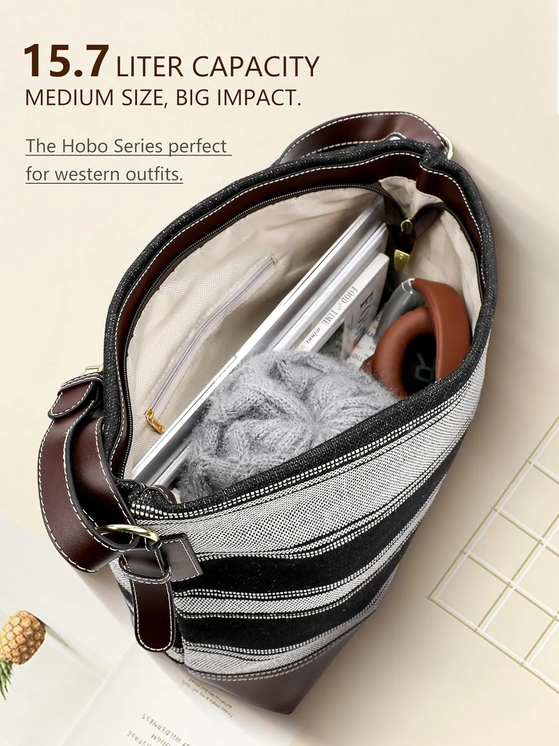 Women's Large Capacity Tote Bag - Durable Multi-Pocket, Lightweight for Work/Shopping/Travel