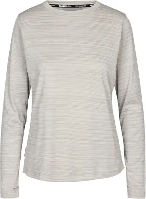 Womens Long Sleeve Workout Top with Thumb Holes Wicking Nettil, Platinum Marl, Medium