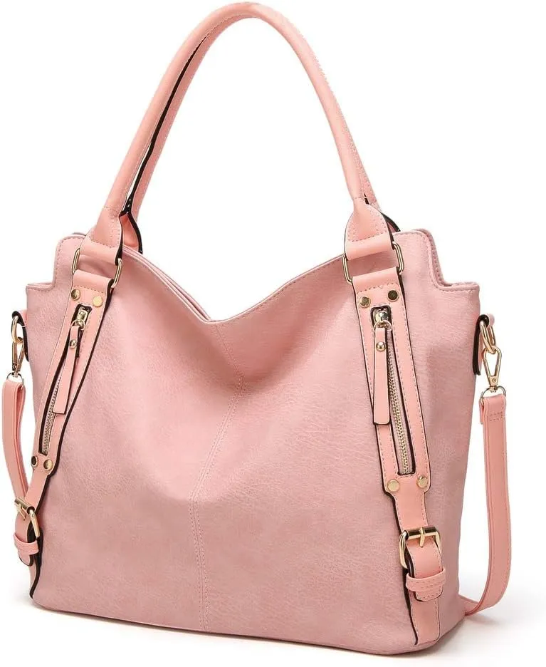 Women's Soft Pu Leather One-Shoulder Messenger Bag Large Capacity Zipper Oblique Satchel
