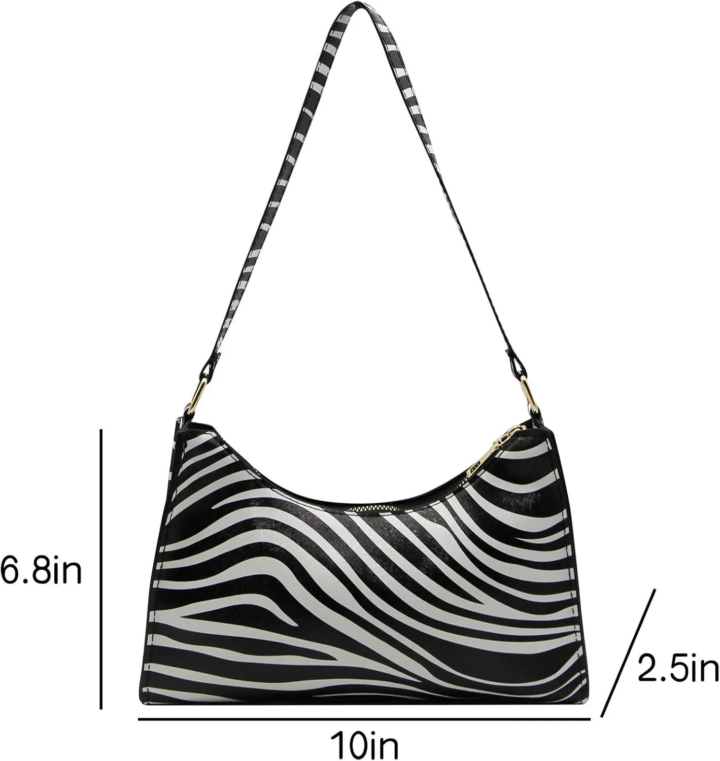 Women's Zebra Print Tote Shoulder Bag Leather Top Handle Purse Travel Handbag Clutch Wallet