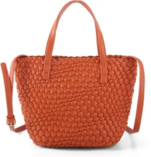 Woven Bags for Women Tote Hobo Shoulder Crossbody Bags PU Leather Handwoven Purse Summer Beach Travel Handbag