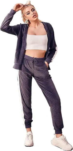 Yasumond Velour Tracksuit Womens 2 Pieces Joggers Outfits Jogging Sweatsuits Set Soft Sports Sweat Suits Pants