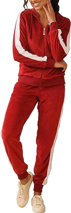 Yasumond Velour Tracksuit Womens 2 Pieces Joggers Outfits Jogging Sweatsuits Set Soft Sports Sweat Suits Pants